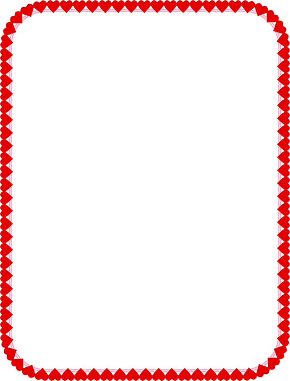 United States Standard Paper Size Picture Frames 1-bit - Love Heart Border A4 (571x750)