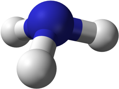 Ball And Stick Model Of Ammonia - Trigonal Pyramidal Molecule (440x340)