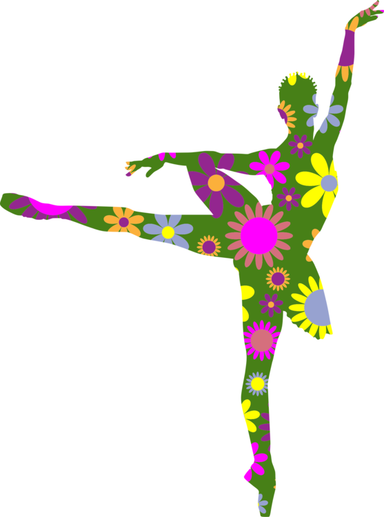 Ballet Dancer Ballet Dancer Floral Design Flower - Dancer Floral Silhouette Png (557x750)