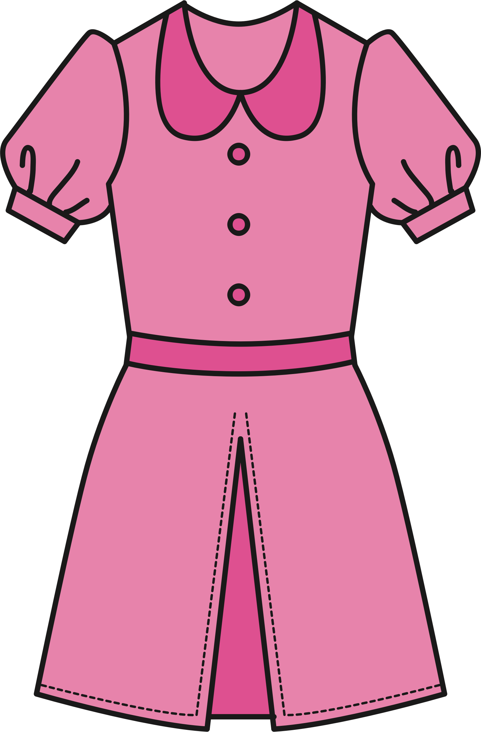 Big Image - Clip Art Pink Dress - (1559x2374) Png Clipart Download. 