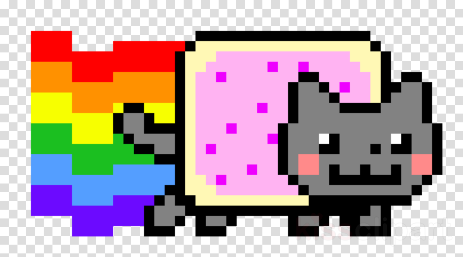Nyan Cat Pixel Art Clipart Nyan Cat Pixel Art Cross-stitch - Нян Кэт Пиксель Арт (900x500)