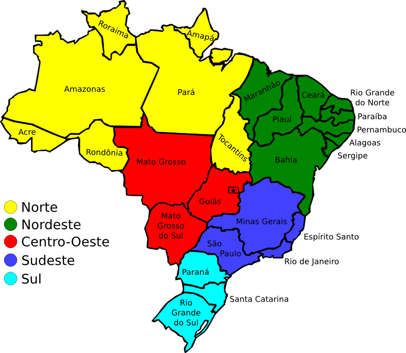 Map Of Brazil, V3 - Brazil Map (800x696)