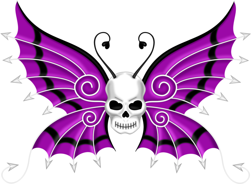 Beautiful Butterflies, Sugar Skull, Clear Ornaments, - Calavera (1000x729)