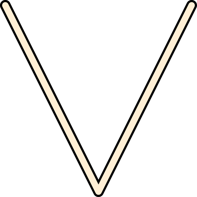 V - Thin White Arrow Down Transparent (771x771)