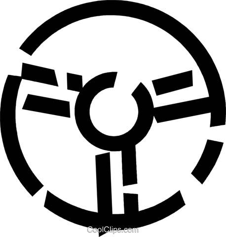 Steering Wheel Royalty Free Vector Clip Art Illustration - Logo (458x480)