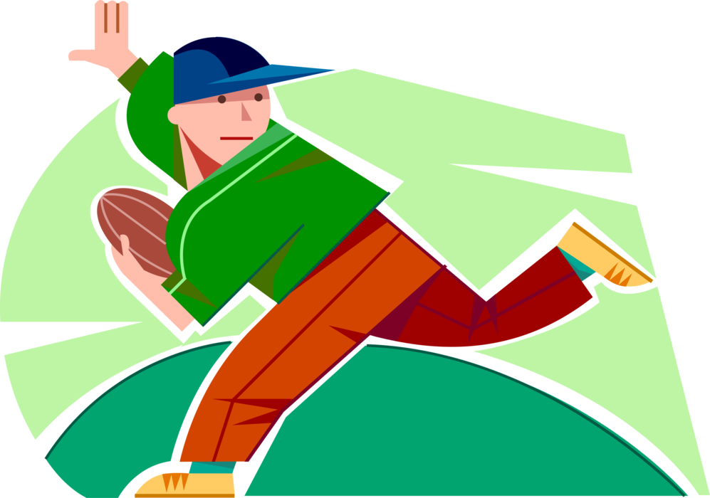 Vector Illustration Of Young Adolescent Boy Runs Down - Illustration (997x700)