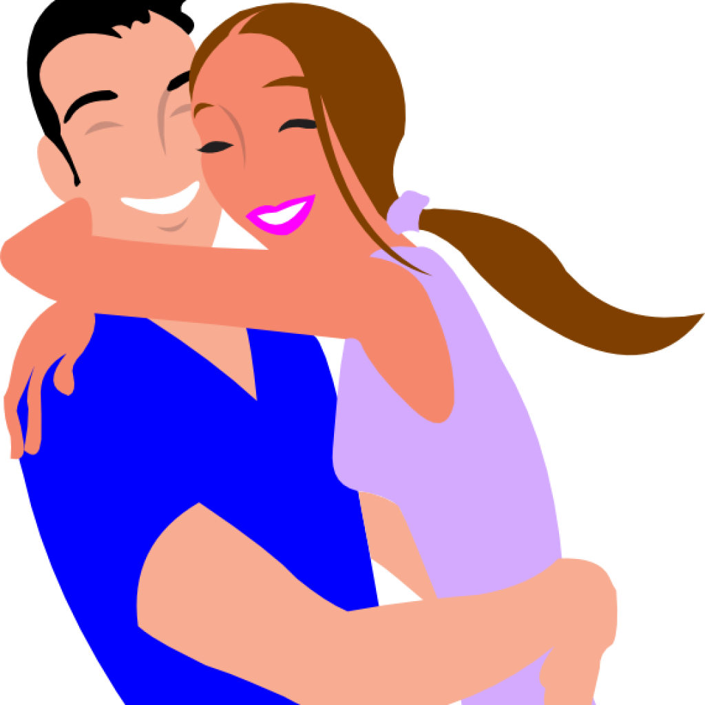 Happy Couple Clipart Happy Couple Clip Art At Clker - Two People Hugging Cartoon (1024x1024)