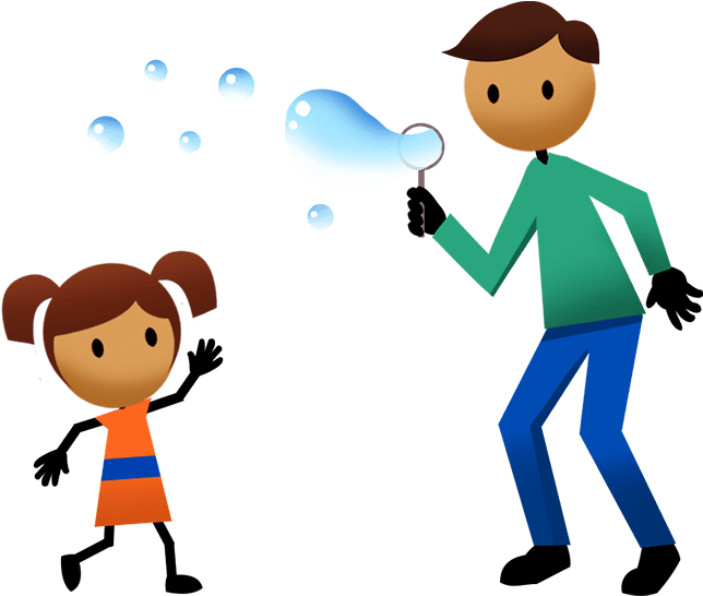 Toddler Bubble Catch - Padres E Hijos Png (880x560)