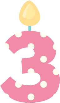 Banner Black And White Stock Girls Birthday Clipart - Numero 3 Png Cumpleaños (262x464)
