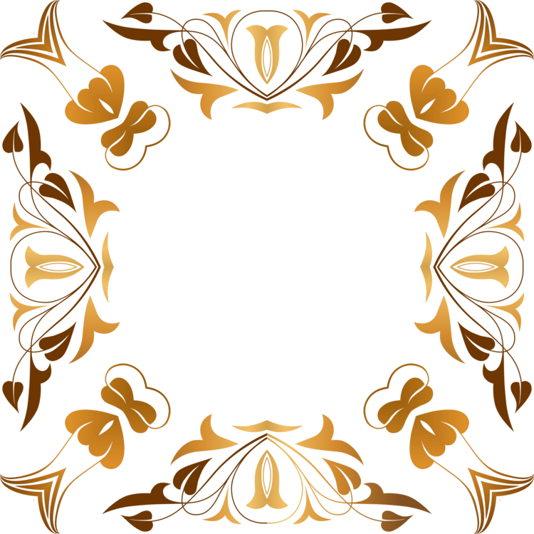 Floral Design Visual Arts Picture Frames Flower - Bunga Gold Vector Png (750x750)