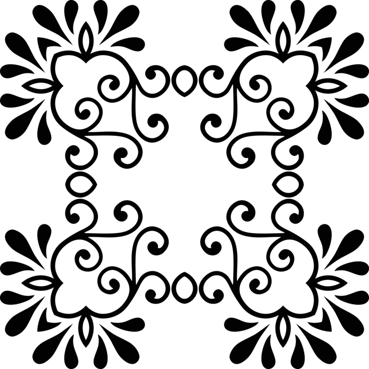 Borders And Frames Black Floral Design Color Visual - Embosser By Three Designing Women Emb3010 (750x750)