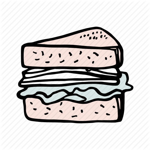 Brunch Vector Breakfast Sandwich Clipart Black And - Bread (512x512)