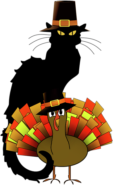 Click And Drag To Re-position The Image, If Desired - Society6 Thanksgiving Le Chat Noir With Turkey Pilgrim (466x700)
