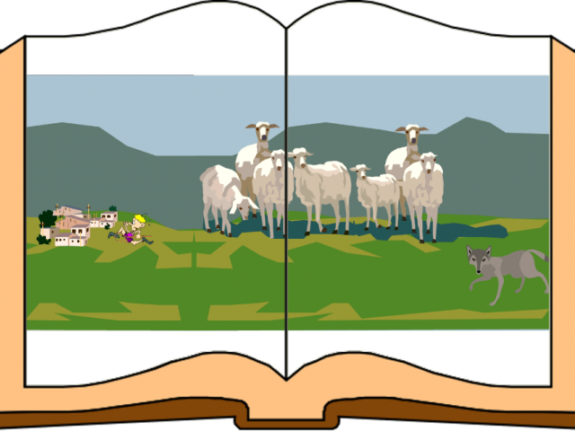 Shepherd Boy Clipart Transparent - Wolf (bilingual) (640x480)
