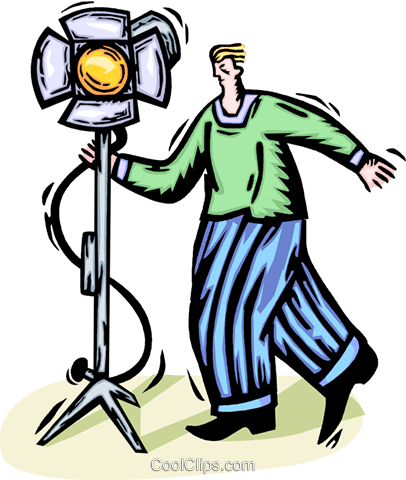 Motion Picture Lighting Royalty Free Vector Clip Art - Light Man Clipart (406x480)