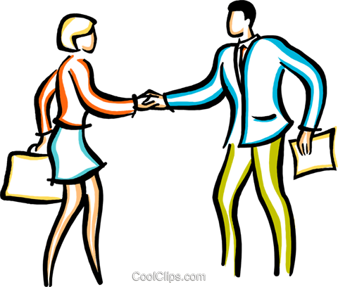 Man And Woman Shaking Hands Royalty Free Vector Clip - Shaking Hands (480x408)