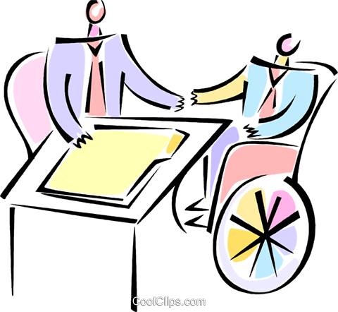 Two Businessmen Shaking Hands Royalty Free Vector Clip - Disability (480x442)