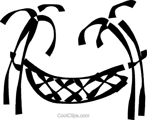 Palm Tree With A Hammock Royalty Free Vector Clip Art - Palm Tree With A Hammock Royalty Free Vector Clip Art (480x395)