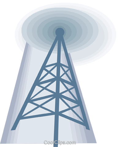 Antenna, Communications Tower Royalty Free Vector Clip - Broadcast Radio (392x480)