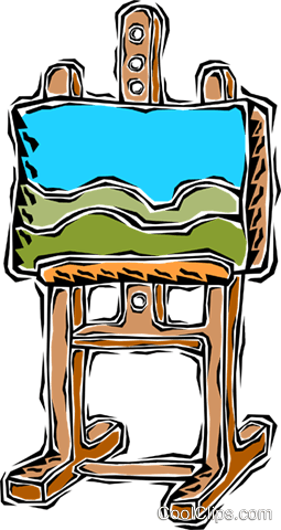 Artist's Easel With Canvas Royalty Free Vector Clip - Canvas (255x480)