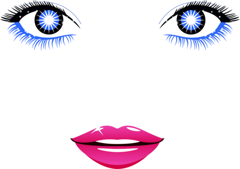 Drawing Line Art Woman Face - Female Face Clipart (483x340)