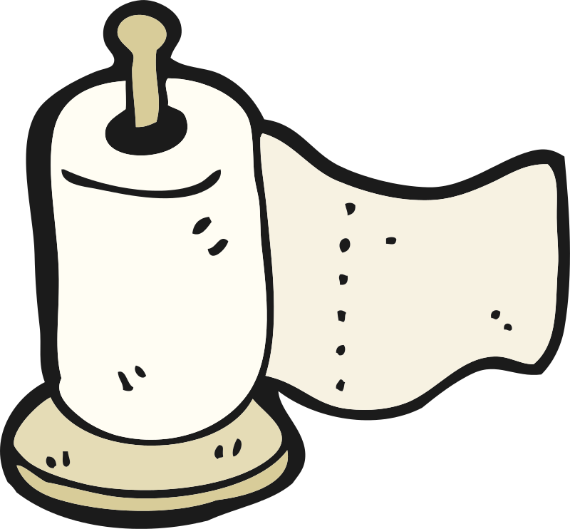 Paper Towels Belong In The Trash Not The Toilet - Rollo De Cocina Dibujo (800x742)