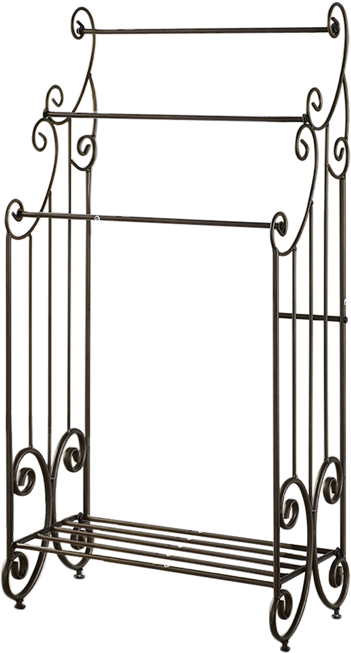 Iona Pewter Metal Transitional 3 Bar Free Standing - Metal Free Standing Towel Rack Stand With Shelf - Pewter (925x1414)