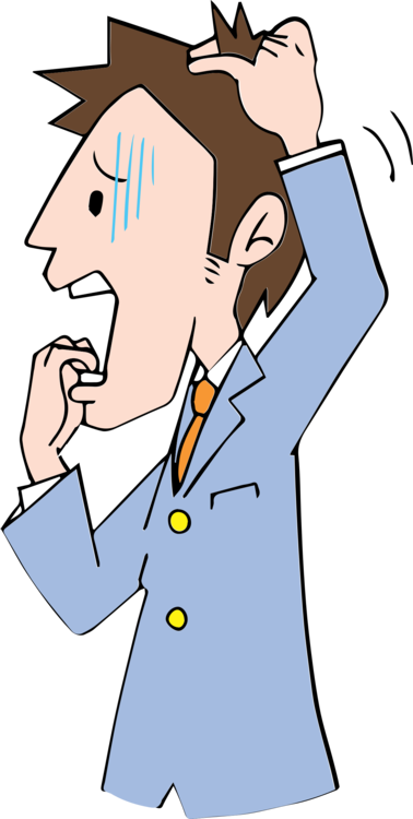 Businessperson Computer Icons Cartoon Droide Free Commercial - Horrified Clipart (378x750)