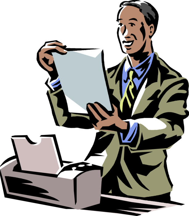 Businessman Clipart Computer - Print Out Clipart (614x700)