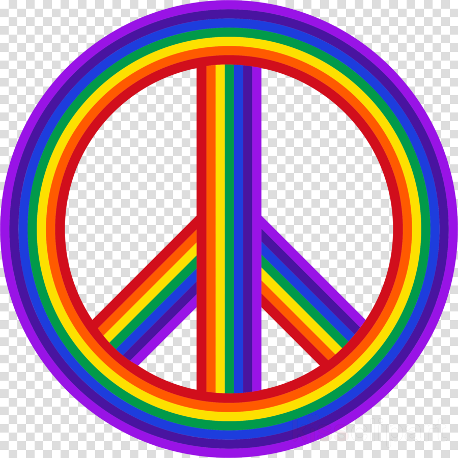 Download Transparent Background Peace Clipart Peace - Rainbow Peace Sign Transparent (900x900)