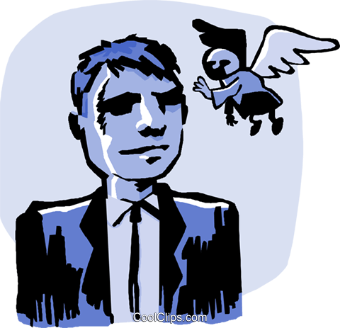 Business Man Angel Advice Royalty Free Vector Clip - Man (480x463)
