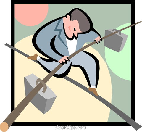 Balancing Business Man Royalty Free Vector Clip Art - Cartoon (480x446)