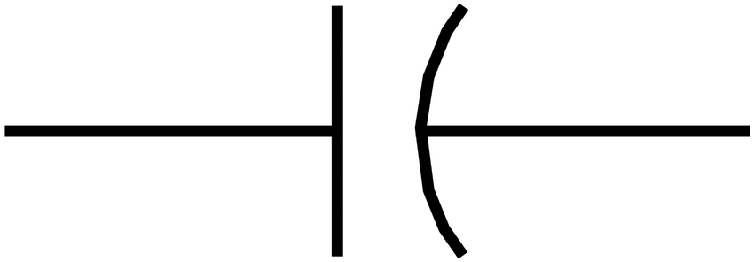 Component Capacitor Circuit Symbol On Clipart Rsa Iec - Electronic Symbol (850x296)