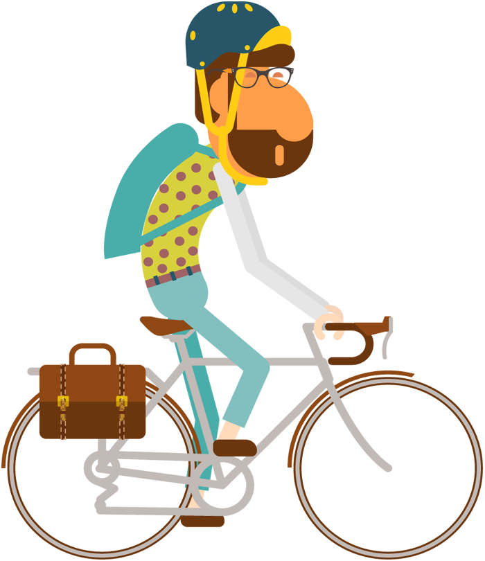 Clip Art - Ride Bicycle Png Cartoon (700x810)
