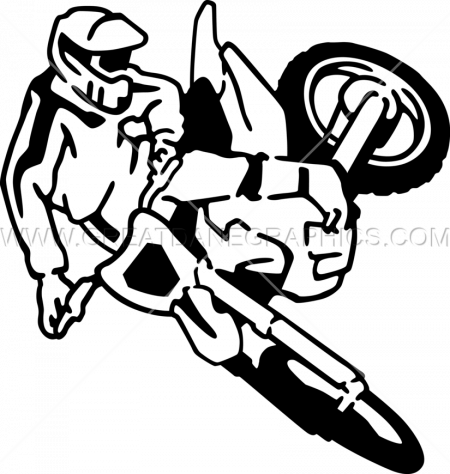 Drawing Dirt - Dirt Bike Black And White (450x474)