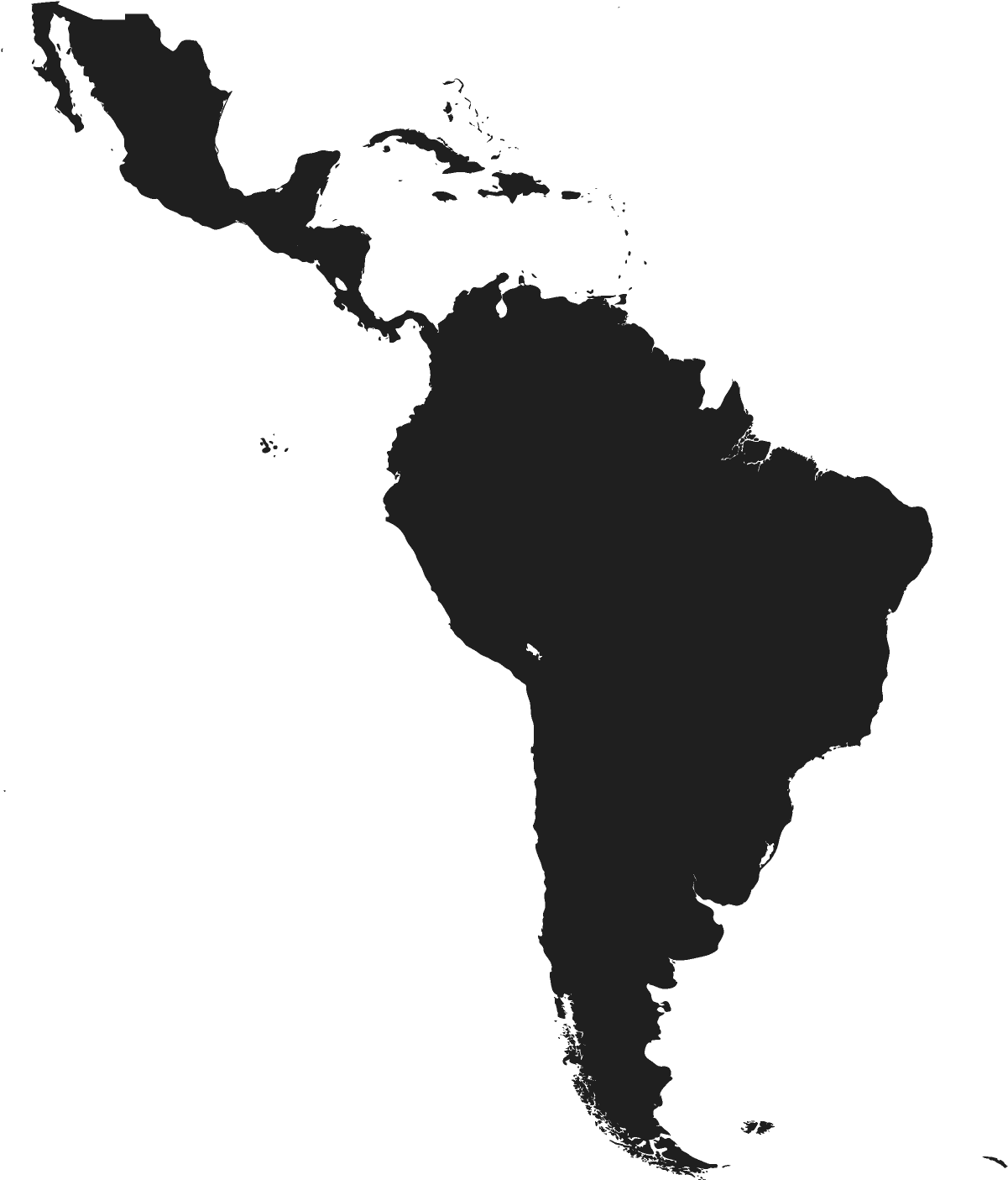 Strikingly Inpiration South America Silhouette At Getdrawings - South America Silhouette Png (4998x2124)