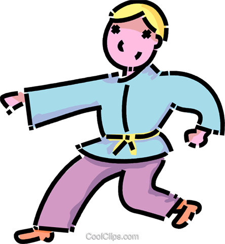 Martial Artist Royalty Free Vector Clip Art Illustration - Martial Artist Royalty Free Vector Clip Art Illustration (444x480)