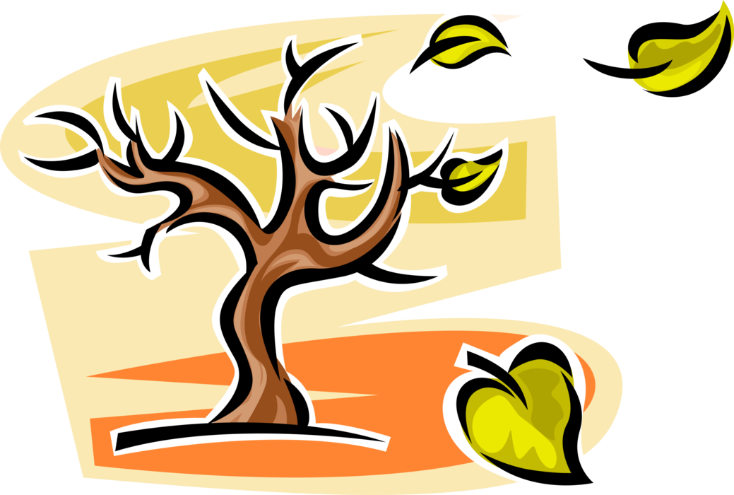 Vector Illustration Of Fall Or Autumn Leaves Change - Coolclips.com (1039x700)
