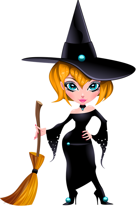 Tubes Halloween - Halloween Clipart The Witch Png (475x720)