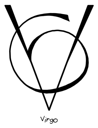 “virgo” Zodiac Sigil Wiccan Symbols, Magic Symbols, - Virgo Sigil (500x500)