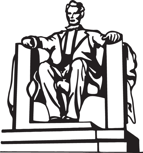 Download Lincoln Memorial Black And White Clipart Lincoln - Lincoln Memorial Clip Art (600x644)