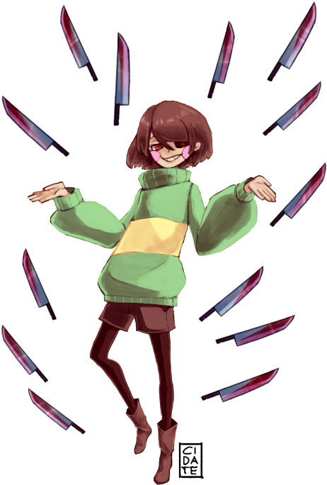 Clip Royalty Free Download Chara Transparent Knife - Chara Undertale Transparent (500x713)
