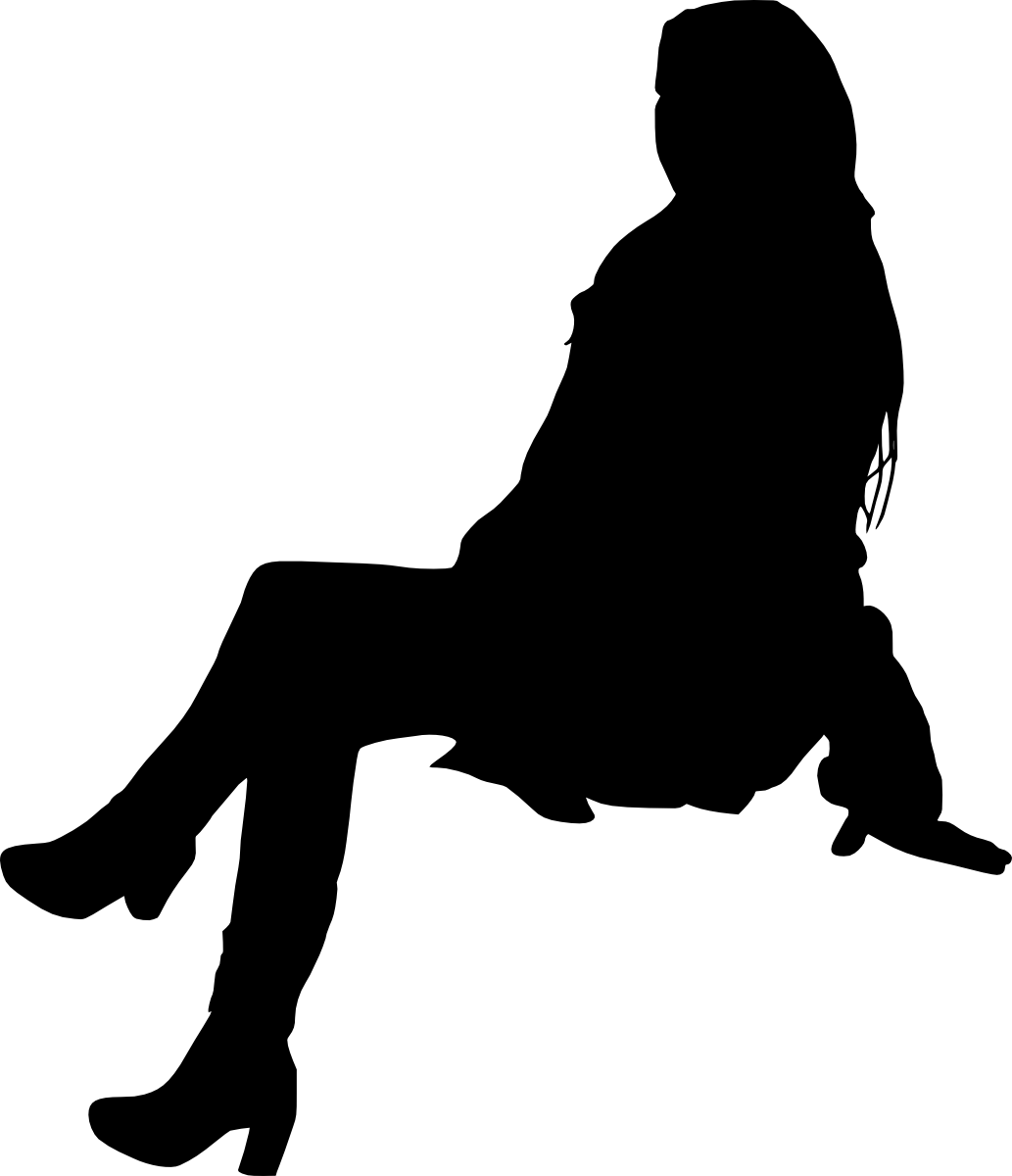 Person Sitting Silhouette - People Sitting Silhouette Png (1033x1200)