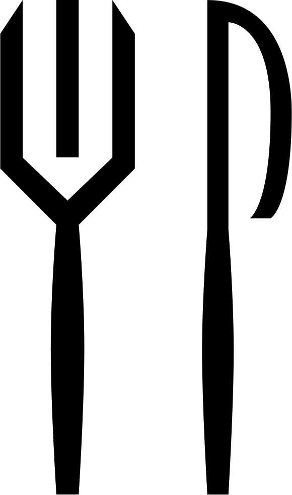 Restaurant Interface Symbol Of Fork And Knife Couple - Food (580x981)