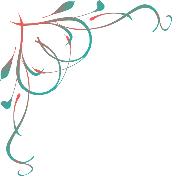 Corner Vine Heart Clip Art At Clker - Pink Scroll Border (588x600)