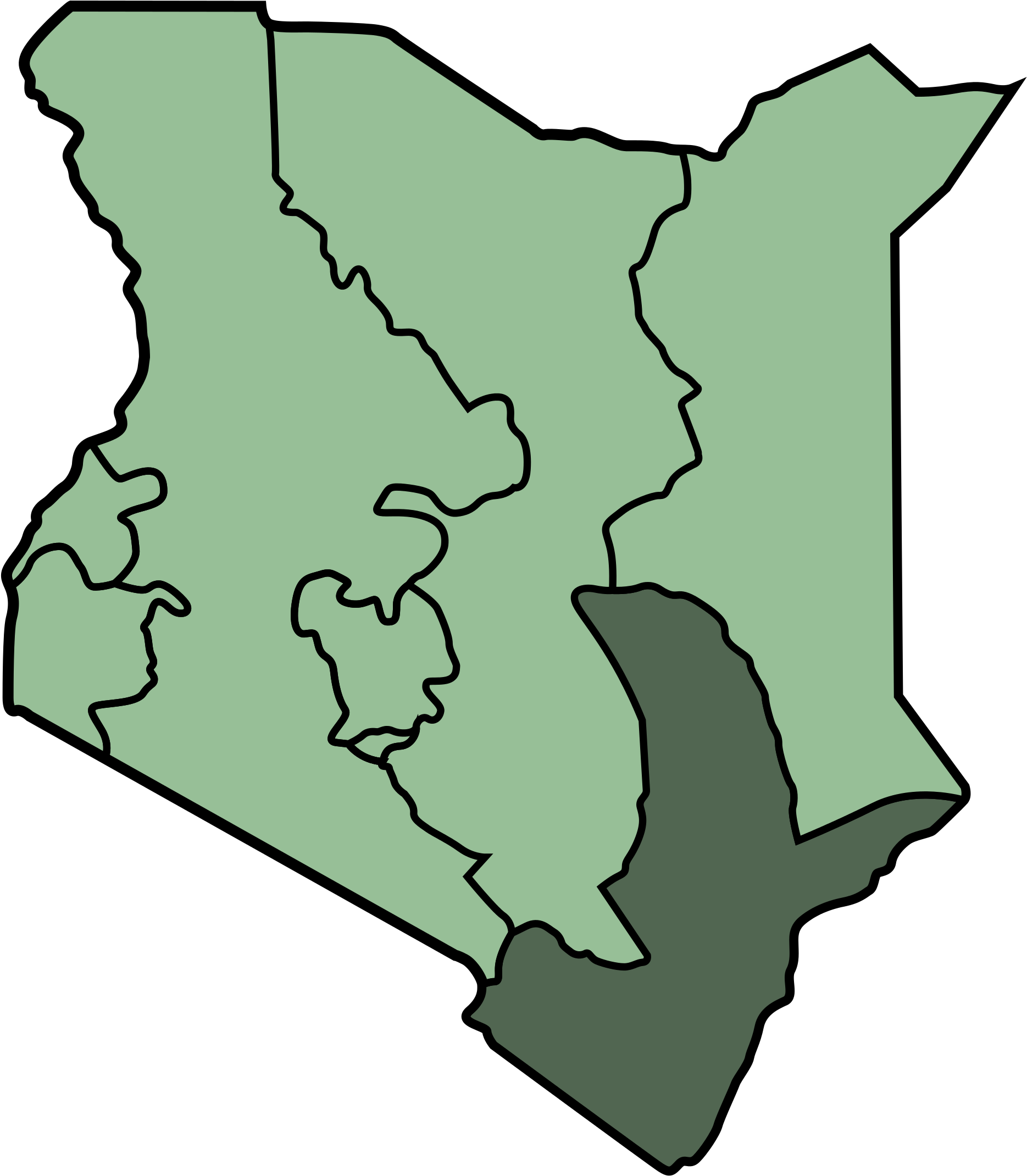 Open - Map Of Kenya Provinces (2000x2320)