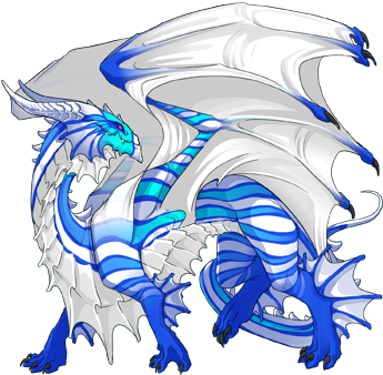 Cyan Pinstripe / White Basic / White Underbelly - Portable Network Graphics (350x350)