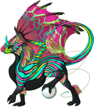 Radioactive Pinstripe / Magenta Toxin / Obsidian Underbelly - Flameforger's Flight Rising Fire Apparel (350x350)