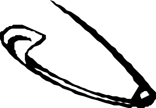 Safety Vector Graphics - Colouring Page Of Pin (500x348)