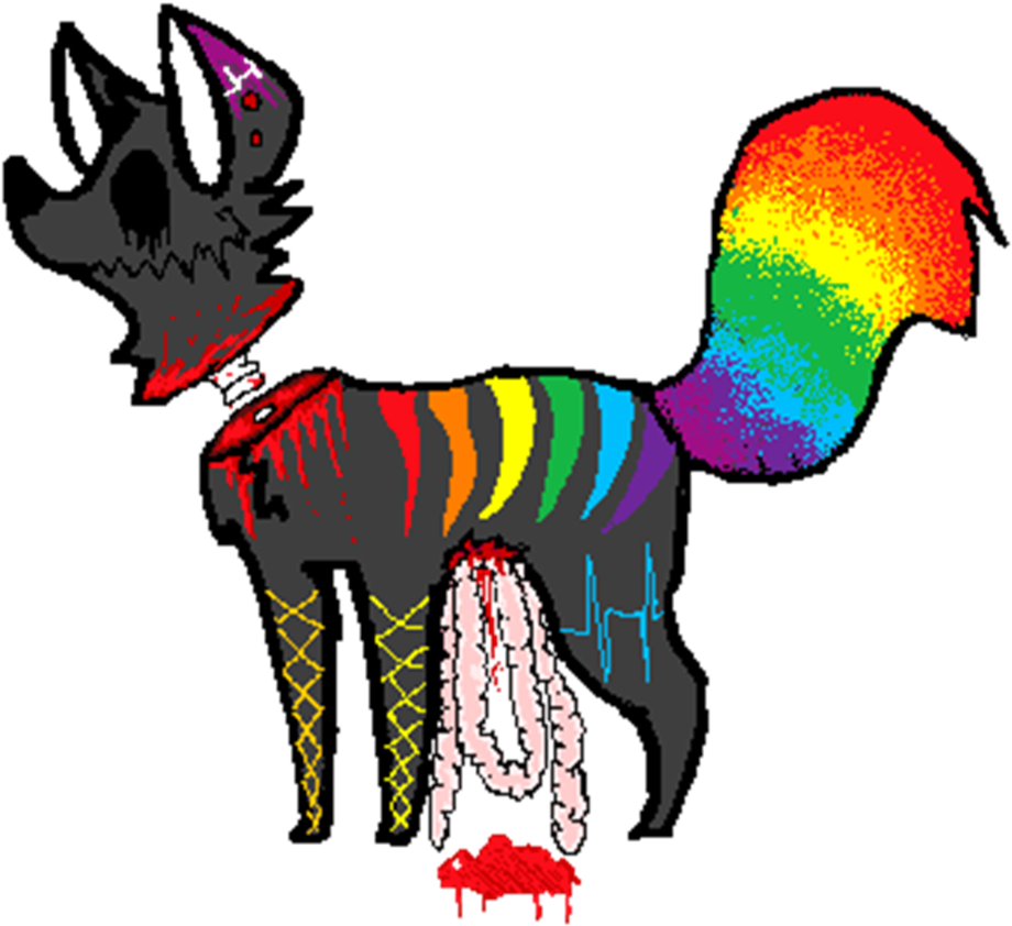Decapitated Rainbow Gore Dog Sold By Angels - Transparent Rainbow Animal (929x859)